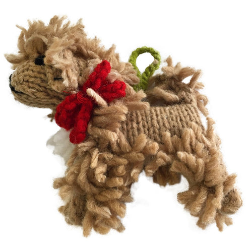 Hand Knit Dog Ornament Doodle