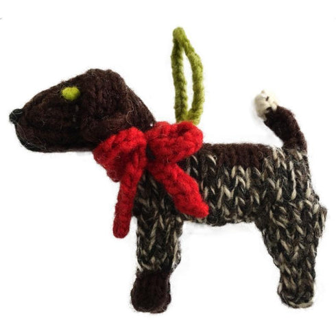 Hand Knit Dog Ornament German Shorthaired Pointer