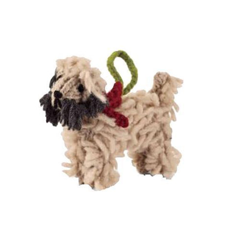 Hand Knit Dog Ornament Wheaten Terrier