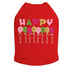 Happy Birthday Balloons Pink Rhinestone Dog Tank