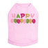 Happy Birthday Balloons Pink Rhinestone Dog Tank