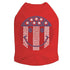 Happy Face Red White Blue Rhinestone Dog Tank