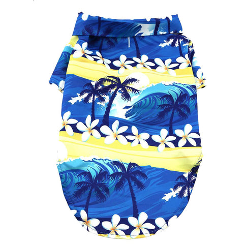 Hawaiian Dog Camp Shirt Catching Waves