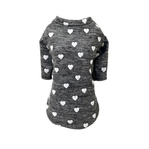 Heart Dog Tee Light Grey Small