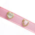 Heart Pink And White Cat Eye On Pink Dog Collar