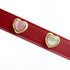Heart Pink And White Cat Eye On Red Dog Collar