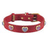Heart Pink And White Cat Eye On Red Dog Collar