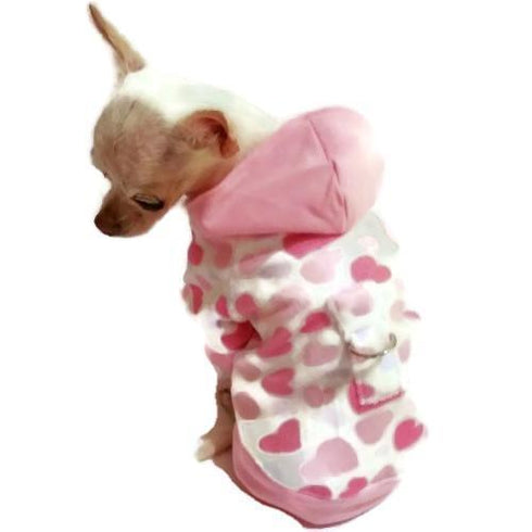 Hearts Galore Dog Hoodie