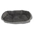 Herringbone Microvelvet Crescent Dog Bed