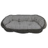 Herringbone Microvelvet Crescent Dog Bed