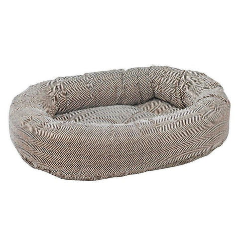 Herringbone Microvelvet Donut Dog Bed