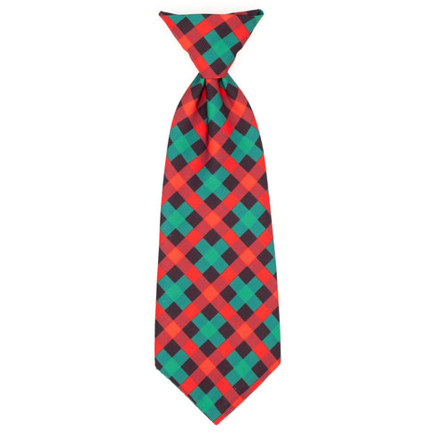 Holiday Check Dog Necktie