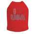 I Heart USA Rhinestone Dog Tank