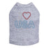 I Heart USA Rhinestone Dog Tank