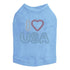 I Heart USA Rhinestone Dog Tank
