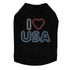 I Heart USA Rhinestone Dog Tank