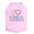 I Heart USA Rhinestone Dog Tank