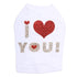 I Love You #2 Rhinestone Dog Tank
