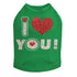 I Love You #2 Rhinestone Dog Tank