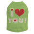 I Love You #2 Rhinestone Dog Tank