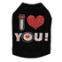 I Love You #2 Rhinestone Dog Tank