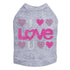 I Love You Pink Glitter Rhinestone Dog Tank