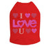 I Love You Pink Glitter Rhinestone Dog Tank