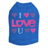 I Love You Pink Glitter Rhinestone Dog Tank