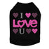 I Love You Pink Glitter Rhinestone Dog Tank