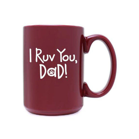 I Ruv You Dad Burgundy Mug, Set Of 2