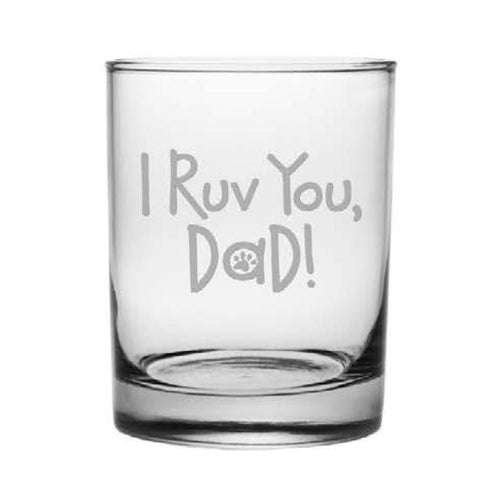 I Ruv You Dad Rock Glasses, Set Of 4