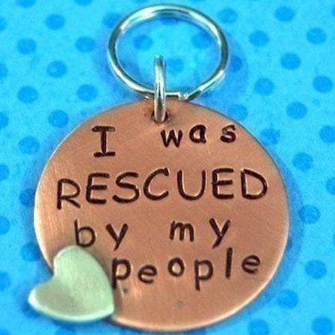 I Was Rescued By My People Dog ID Tag