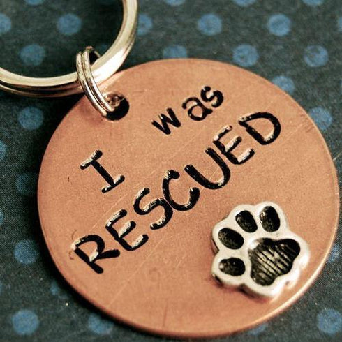 I Was Rescued Dog ID Tag