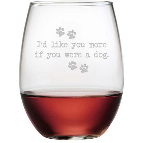 I'd Like You More Stemless Wine Glasses, Set Of 4