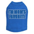 I'm Mom's Favorite Blue Rhinestone Dog Tank