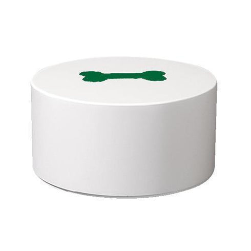 Lacquer Dog Bone Urn White/Green