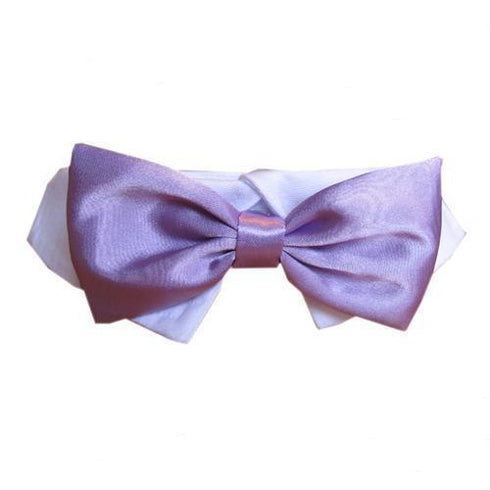 Lavender Satin Dog Bow Tie Collar