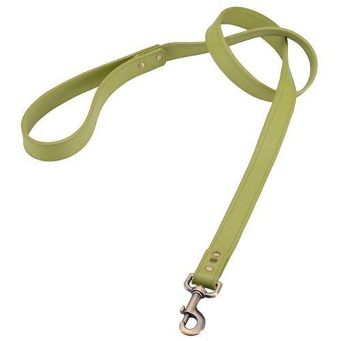 Leather Dog Leash Green