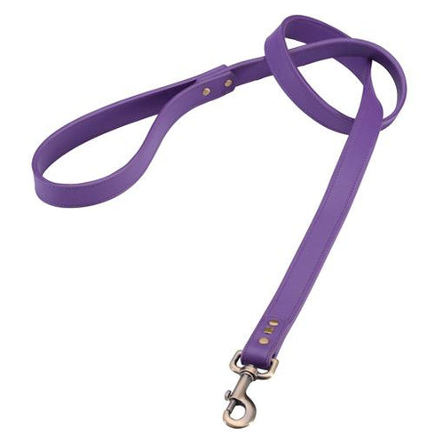 Leather Dog Leash Purple