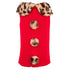 Leopard Collar Cardigan Dog Sweater Red