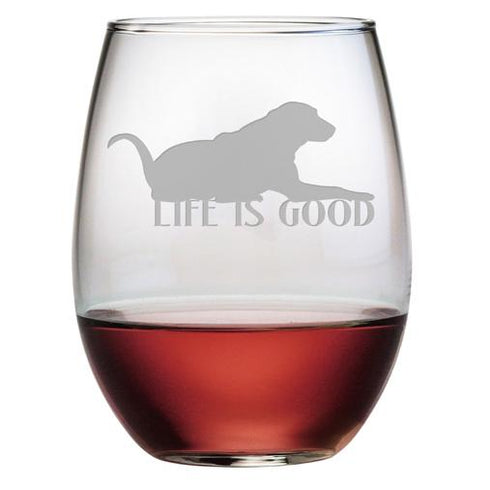 Life Is Good Stemless Wine Glasses, Set Of 4