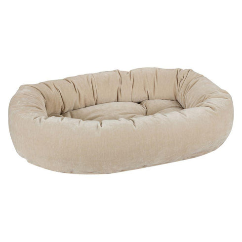 Linen Microvelvet Donut Dog Bed