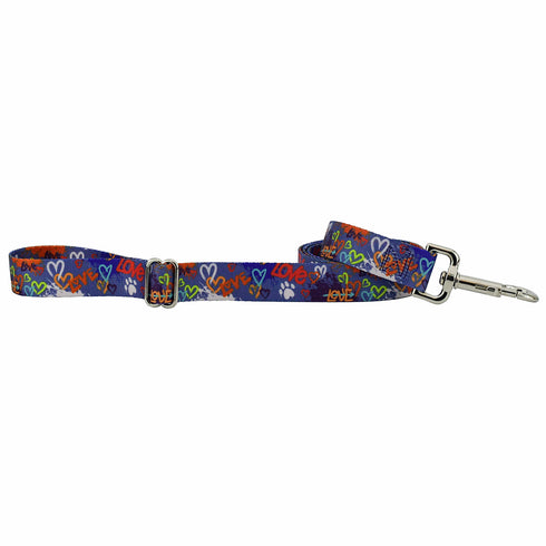 Love Graffiti Blue EarthStyle Dog Leash