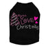 Love Pink Christmas Rhinestone Dog Tank