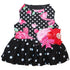 Love Polka Dots and Roses Dog Harness Dress