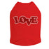 Love Red Glittter Rhinestone Dog Tank