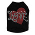 Love Red Heart Rhinestone Dog Tank
