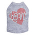 Love Red Heart Rhinestone Dog Tank