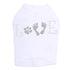 Love With Paw And Feet Rhinestone Dog Tank