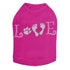 Love With Paw And Feet Rhinestone Dog Tank